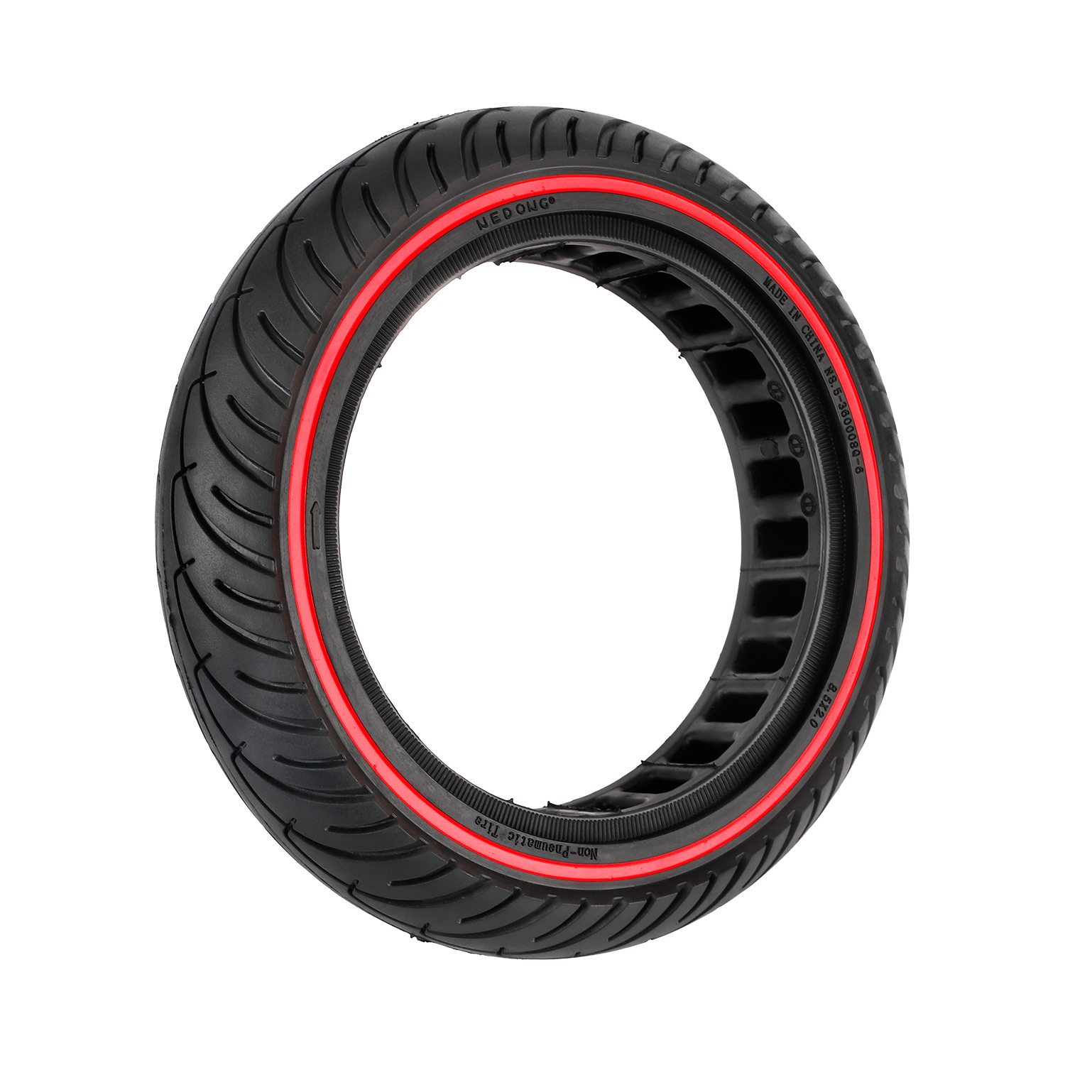 Nedong 8.5x2 Légkamrás Tömörgumi Xiaomi M365, Pro 2, 1S Rollerhez | Piros Csíkos