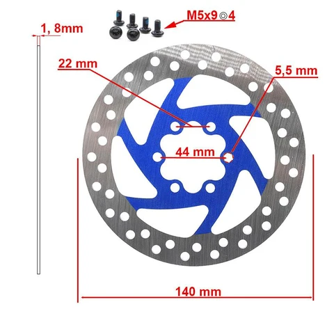 140mm féktárcsa 6 lyukas – kék