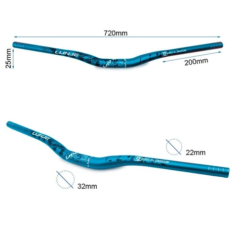720 mm széles emelt kormány elektromos rollerhez – 25 mm – KuKirin G2 / G4 – fekete/kék