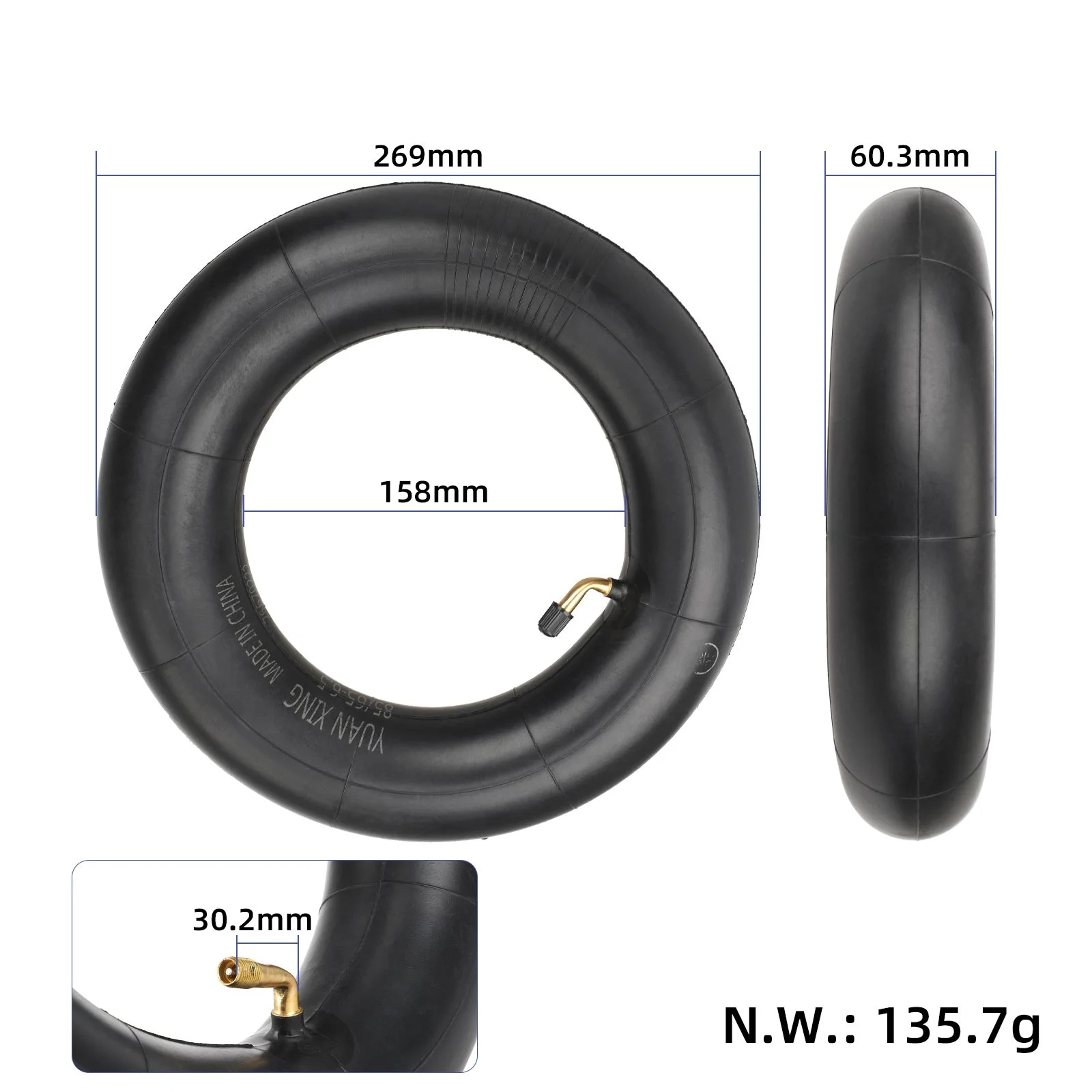 85/65-6.5 elektromos roller belső gumi – 90°-os szelep | Yuanxing