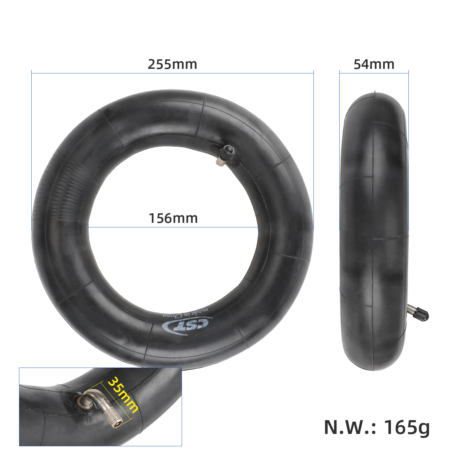 90/65-6.5 belső gumi 90°-os szeleppel elektromos rollerhez – CST